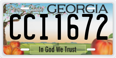 GA license plate CCI1672