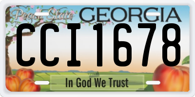GA license plate CCI1678