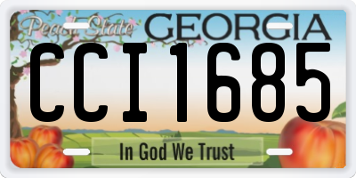 GA license plate CCI1685