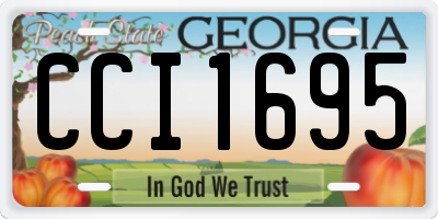 GA license plate CCI1695