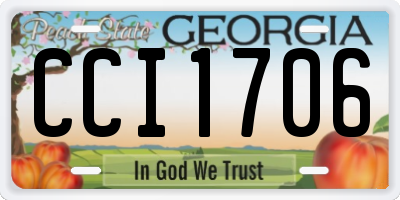 GA license plate CCI1706