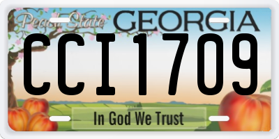 GA license plate CCI1709