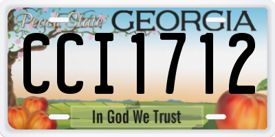 GA license plate CCI1712