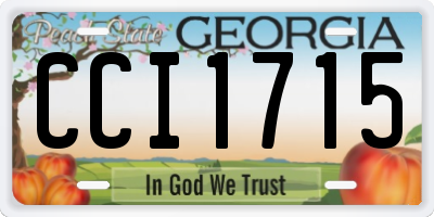 GA license plate CCI1715