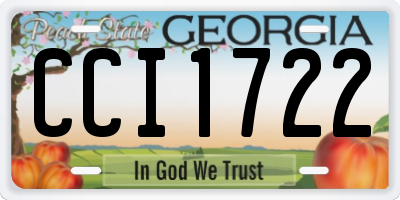 GA license plate CCI1722