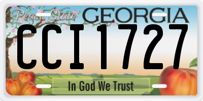 GA license plate CCI1727