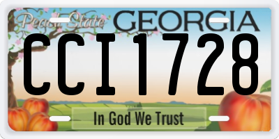 GA license plate CCI1728