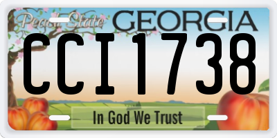 GA license plate CCI1738