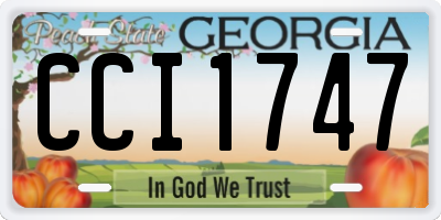 GA license plate CCI1747