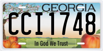 GA license plate CCI1748