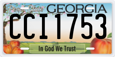 GA license plate CCI1753