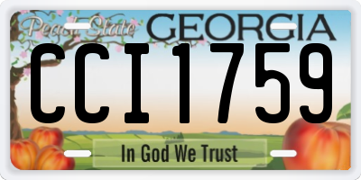 GA license plate CCI1759