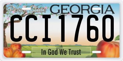 GA license plate CCI1760