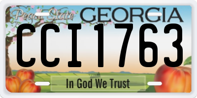 GA license plate CCI1763