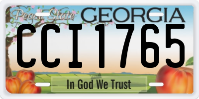GA license plate CCI1765