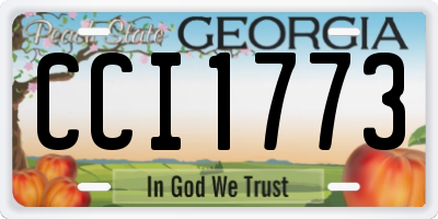 GA license plate CCI1773