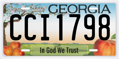 GA license plate CCI1798
