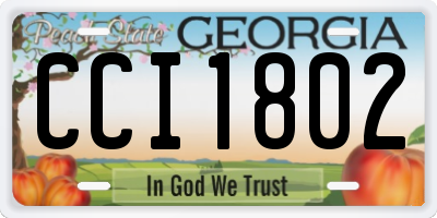 GA license plate CCI1802