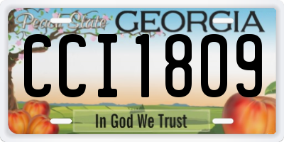 GA license plate CCI1809