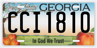 GA license plate CCI1810