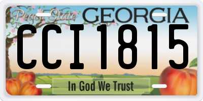 GA license plate CCI1815