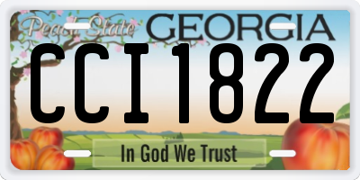 GA license plate CCI1822