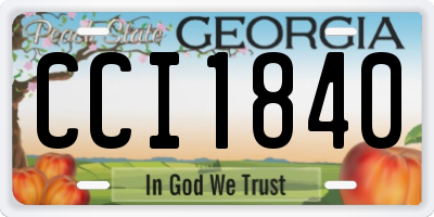 GA license plate CCI1840