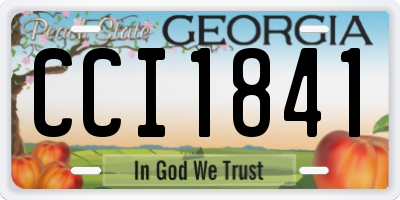 GA license plate CCI1841