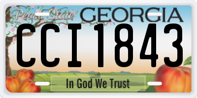 GA license plate CCI1843