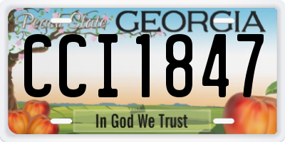 GA license plate CCI1847