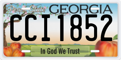 GA license plate CCI1852