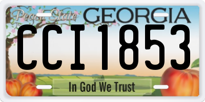 GA license plate CCI1853