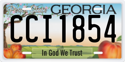 GA license plate CCI1854