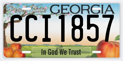 GA license plate CCI1857