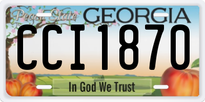 GA license plate CCI1870