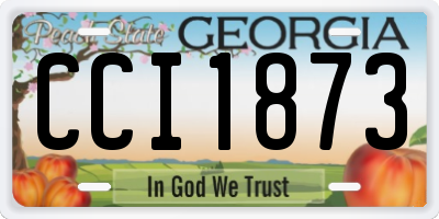 GA license plate CCI1873