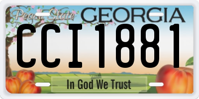 GA license plate CCI1881