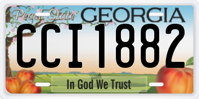 GA license plate CCI1882
