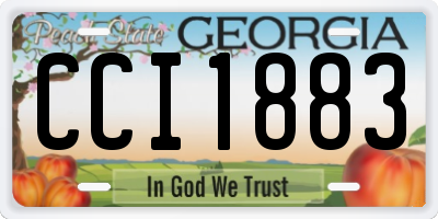 GA license plate CCI1883