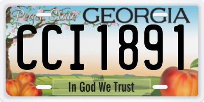 GA license plate CCI1891