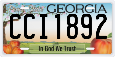 GA license plate CCI1892
