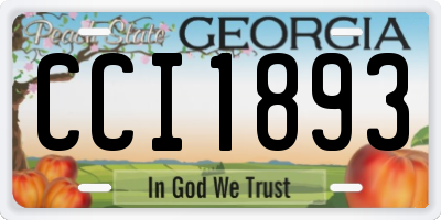 GA license plate CCI1893