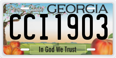 GA license plate CCI1903