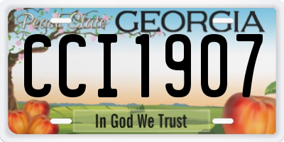GA license plate CCI1907