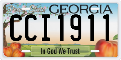 GA license plate CCI1911