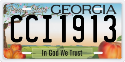 GA license plate CCI1913