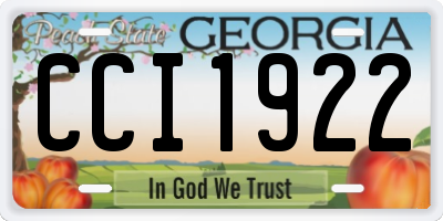GA license plate CCI1922
