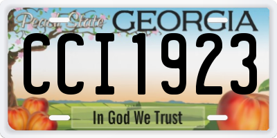 GA license plate CCI1923