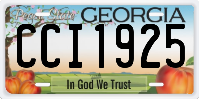 GA license plate CCI1925