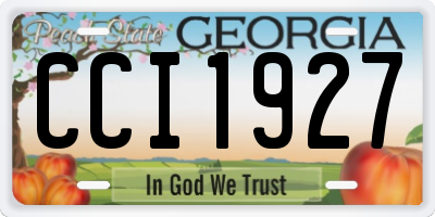 GA license plate CCI1927